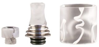 Vapefly - Brunhilde MTL RTA DripTip Set (short + long)  inkl. Glas Weiß | White | Bianco