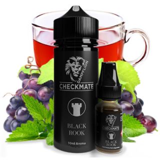 Dampflion Checkmate - Black Rook (Jamaika Rotfruchttee, Trauben, Krauseminze) | 10ml Aroma in 120ml Flasche