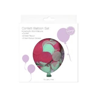 Winkee - Confetti Balloon Set (Luftballong mit Konfetti) | 8x 30cm inkl. 3 Luftballon Sticker