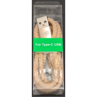 M2 Tec - USB Type-C Aufladekabel | 3.0 A Max Output | Data Sync | Super Charge Braun/Gold | Brown/Gold | Marrone/Oro