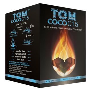 Aladin - Tom Coco C15 Brikets (Kokosnussschalen Kohle) | 120 W&uuml;rfel | 25x25x15mm