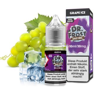 Dr. Frost Salt Nic - 10ml mit 20mg/ml Nikotinsalz | 60VG / 40PG | mit Grape Ice (Traube)