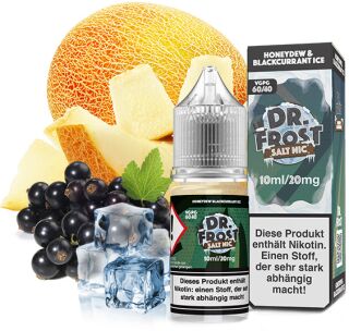 Dr. Frost Salt Nic - 10ml mit 20mg/ml Nikotinsalz | 60VG / 40PG | mit Honeydew & Blackcurrant Ice (Honigmelone & schwarze Johannisbeere)