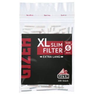 GIZEH - XL Slim Filter Extra Lang | 6mm | Vegan | 100Stk.