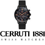 Cerruti 1881 Swiss Watches - Analog Armbanduhr CRA23406 Denno f&uuml;r Herren in Schwarzem Design inkl. Uhrenbox &amp; Dokumentation