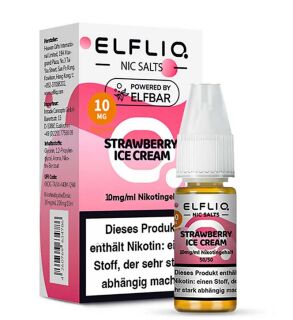 ELFLIQ – Strawberry Ice Cream NicSalt Liquid by Elf Bar 10ml / 10mg