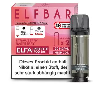 Elfbar Elfa Pod (2 Stück pro Packung) 20mg/ml Nikotin Strawberry Raspberry