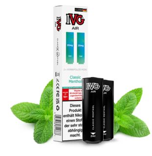 2x IVG Air Prefilled Pod - Classic Menthol 20mg/ml