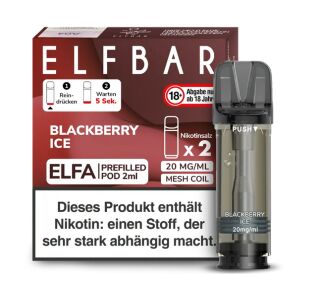 Elfbar Elfa Pod BLACKBERRY ICE 20mg/ml Nikotinsalz (2 Stück pro Packung)