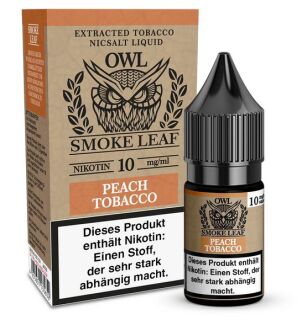 OWL Smoke Leaf Peach Tobacco NicSalt Liquid 10ml / 10mg