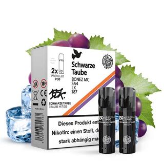2x 187 Strassenbande 187 POD Prefilled Pod - Schwarze Taube  Nikotinsalz 20mg/ml